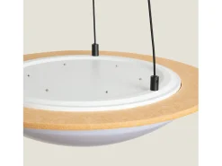 Ledkia Lámpara Suspendida-Lámpara Colgante Acústica LED 18W Fieltro CCT Seleccionable Lezhan Camel Beige