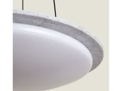 Ledkia Lámpara Suspendida-Lámpara Colgante acústica LED 24W Fieltro CCT Seleccionable Lezhan Gris