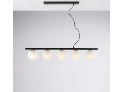 Lámpara colgante Adrian de hierro lacado negro y bronceado 5 luces L.101 x 14 BL278-5-NR Multicolor Sale