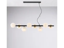 Sale Lámpara colgante Adrian de hierro lacado negro y bronceado 8 luces L.121 x 30 BL278-8-NR Multicolor