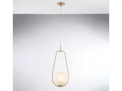Lámpara colgante Afrodita en hierro ado 1 luz con esfera dm.20 159 Ø24 BL286-S1-BRZ Bronce