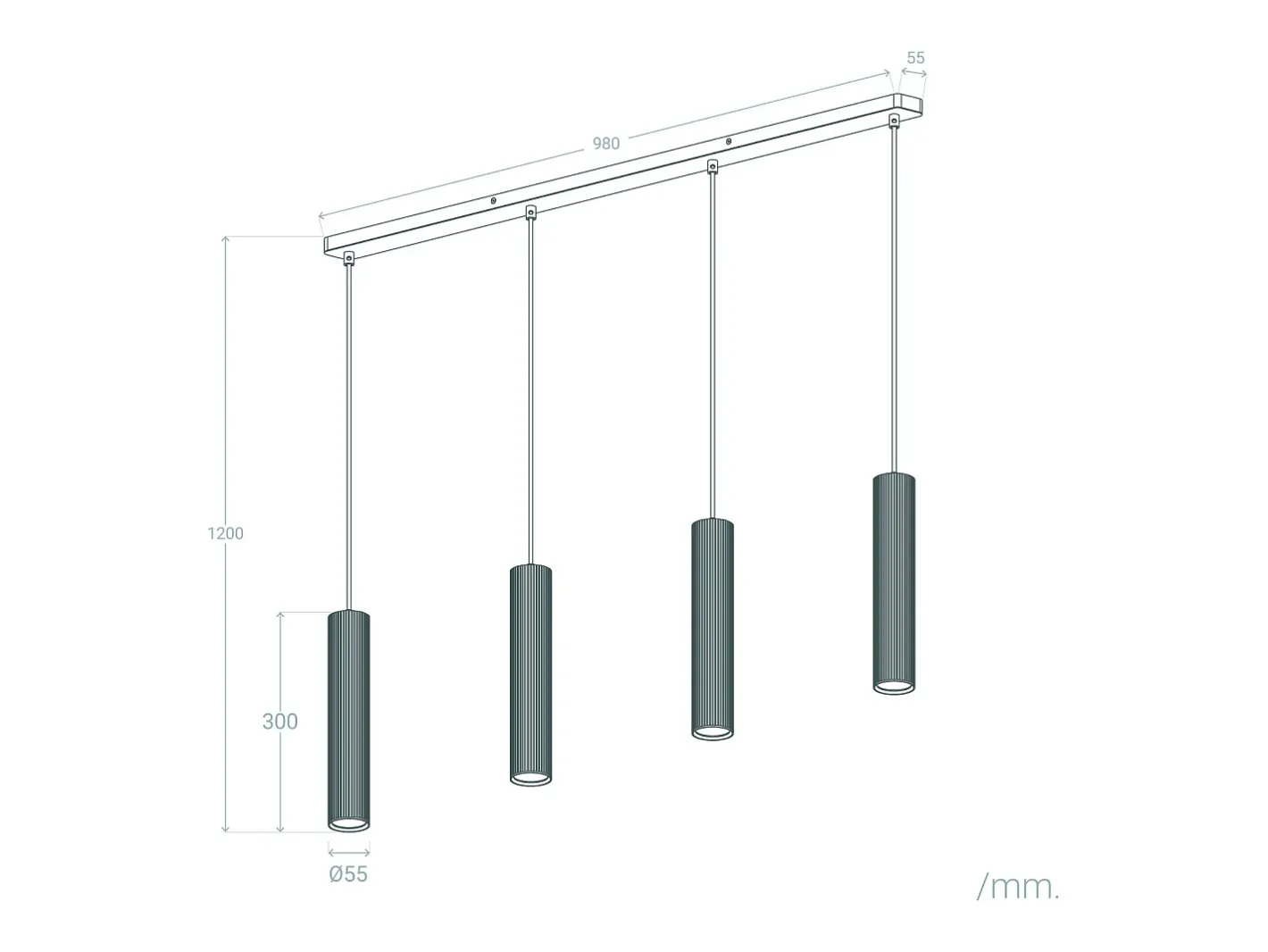 Ledkia Lámpara Suspendida-Lámpara Colgante Aluminio Aritz 4 Focos Blanco