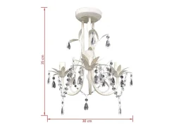 Lámpara colgante araña de cristal elegante blanca ES177787 Blanco Sale
