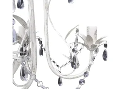 Lámpara colgante araña de cristal elegante blanca ES177787 Blanco Sale