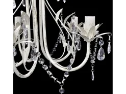 Lámpara Suspendida-Lámpara colgante araña de cristal elegante 5 bombillas ES840082 Blanco