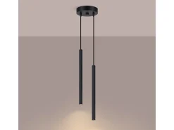 Sollux Lighting Lámpara colgante Arche moderno de acero - 2 fuentes luminosas - L.15 x A.118 cm - Negro Outlet