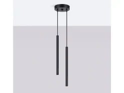 Sollux Lighting Lámpara colgante Arche moderno de acero - 2 fuentes luminosas - L.15 x A.118 cm - Negro Outlet