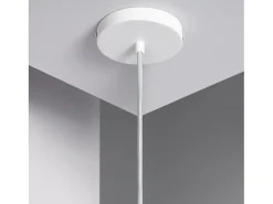 New Ledkia Lámpara Colgante Bambú Korowai Textil Blanco Multicolor