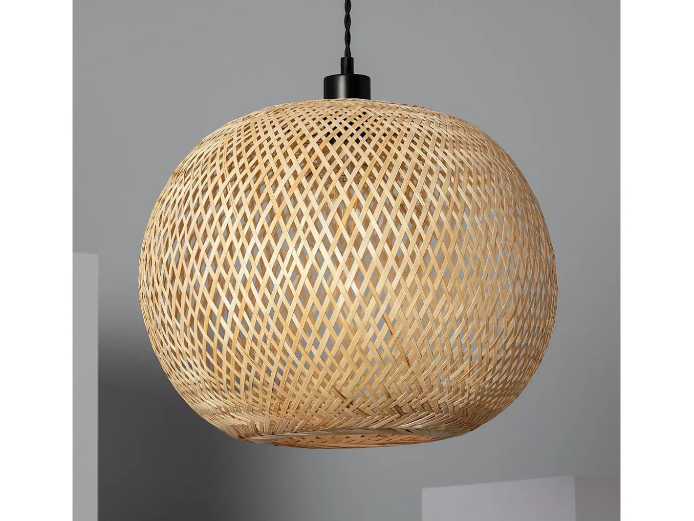 Ledkia Lámpara Suspendida-Lámpara Colgante Bambú Llata Natural Multicolor
