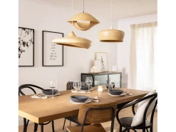 Ledkia Lámpara Colgante Bambú Shuka Acacia Ø480 mm ILUZZIA Multicolor Best