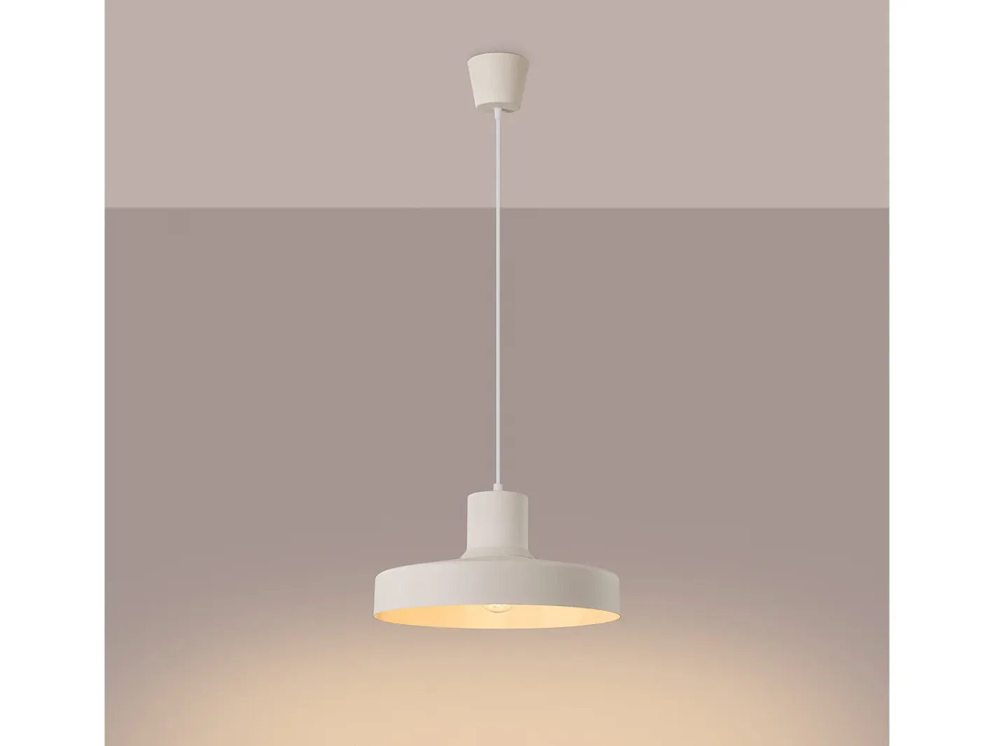 Sollux Lighting Lámpara Colgante Bilo Moderno De Acero - 1 Fuentes Luminosas - L.35 X A.120 Cm - Beige Clearance