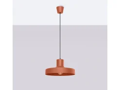 Hot Sollux Lighting Lámpara Colgante Bilo Moderno De Acero - 1 Fuentes Luminosas - L.35 X A.120 Cm - Ocre Rojo