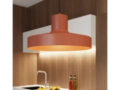 Hot Sollux Lighting Lámpara Colgante Bilo Moderno De Acero - 1 Fuentes Luminosas - L.35 X A.120 Cm - Ocre Rojo