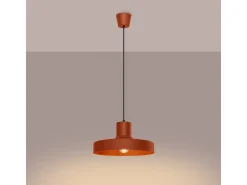 Hot Sollux Lighting Lámpara Colgante Bilo Moderno De Acero - 1 Fuentes Luminosas - L.35 X A.120 Cm - Ocre Rojo