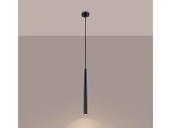 Sollux Lighting Lámpara Suspendida-Lámpara Colgante Bliss Moderno De Acero - 1 Fuentes Luminosas - L.8 X A.118 Cm - Negro