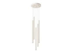 Sollux Lighting Lámpara Suspendida-Lámpara colgante Brill moderno de acero - 5 fuentes luminosas 3000K - L.25 x A.104 cm - Beige