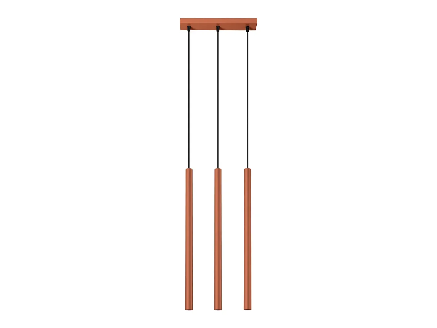 Sollux Lighting Lámpara colgante Brill moderno de acero - 3 fuentes luminosas 3000K - L.30 x A.94 cm - ocre Rojo New
