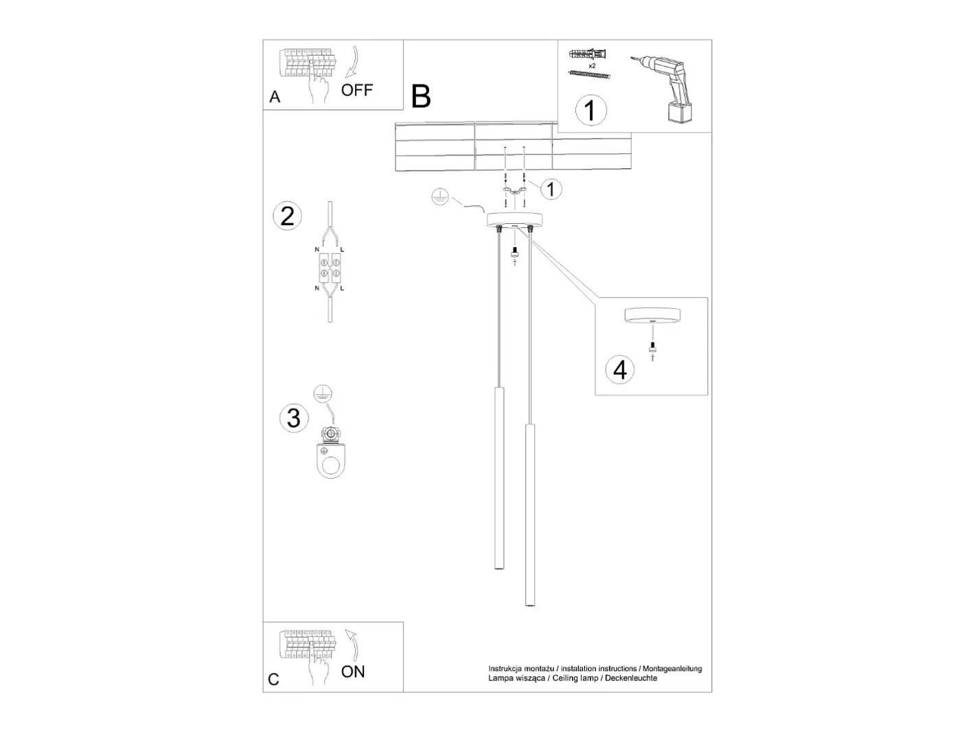 Sollux Lighting Lámpara colgante Brill moderno de acero - 2 fuentes luminosas 3000K - L.15 x A.104 cm - oliva Verde New