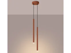 Sollux Lighting Lámpara colgante Brill moderno de acero - 2 fuentes luminosas 4000K - L.15 x A.104 cm - ocre Rojo Best