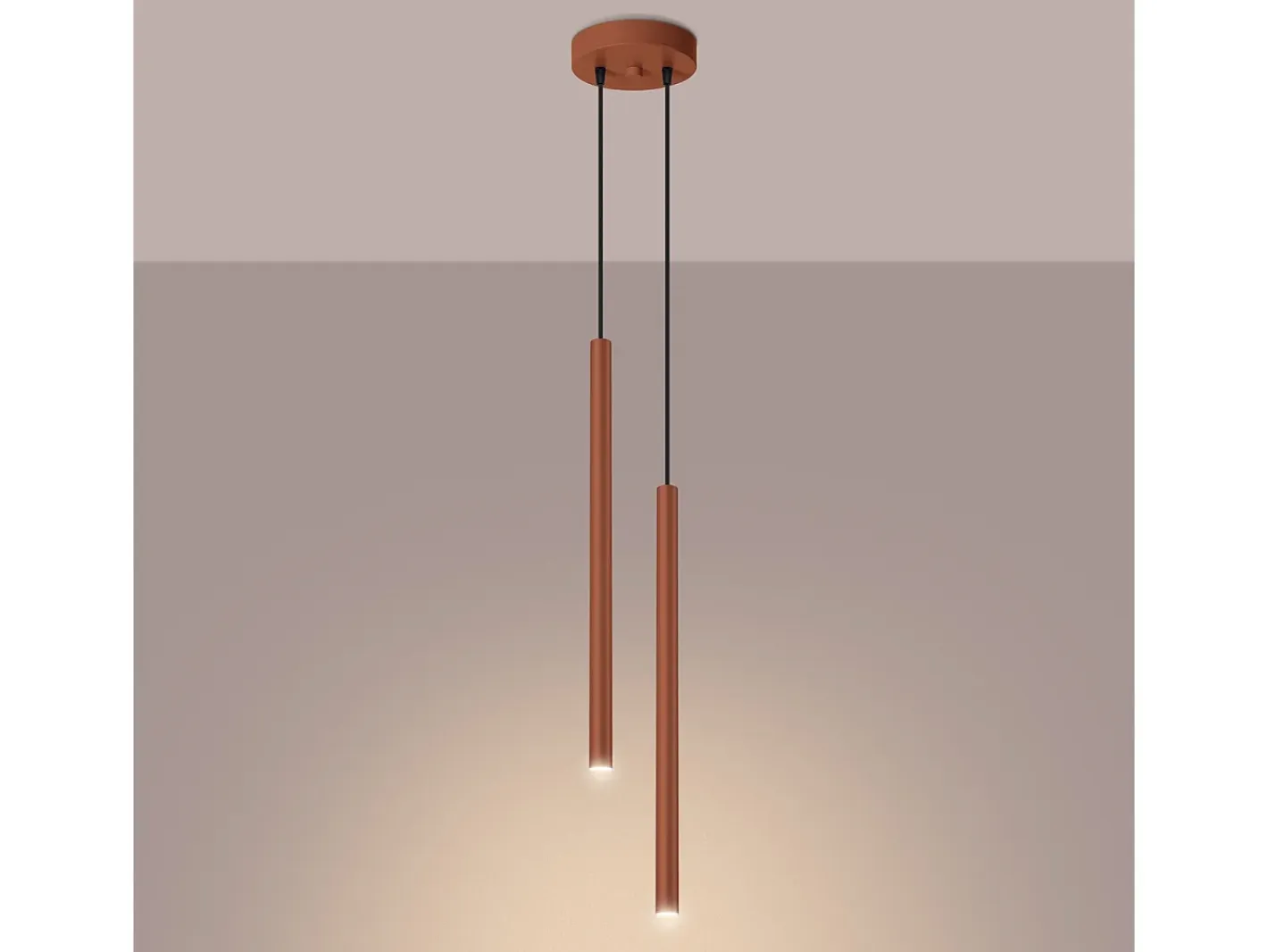 Sollux Lighting Lámpara colgante Brill moderno de acero - 2 fuentes luminosas 4000K - L.15 x A.104 cm - ocre Rojo Best