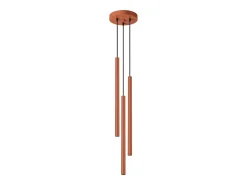 Sale Sollux Lighting Lámpara colgante Brill moderno de acero - 3 fuentes luminosas 3000K - L.19,5 x A.104 cm - ocre Rojo