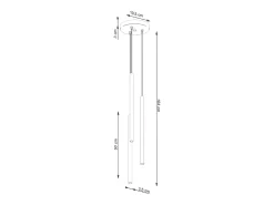 Sale Sollux Lighting Lámpara colgante Brill moderno de acero - 3 fuentes luminosas 3000K - L.19,5 x A.104 cm - ocre Rojo