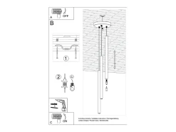 Sale Sollux Lighting Lámpara colgante Brill moderno de acero - 3 fuentes luminosas 3000K - L.19,5 x A.104 cm - ocre Rojo