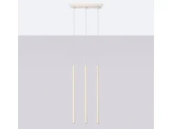 Hot Sollux Lighting Lámpara colgante Brill moderno de acero - 3 fuentes luminosas 3000K - L.30 x A.94 cm - Beige