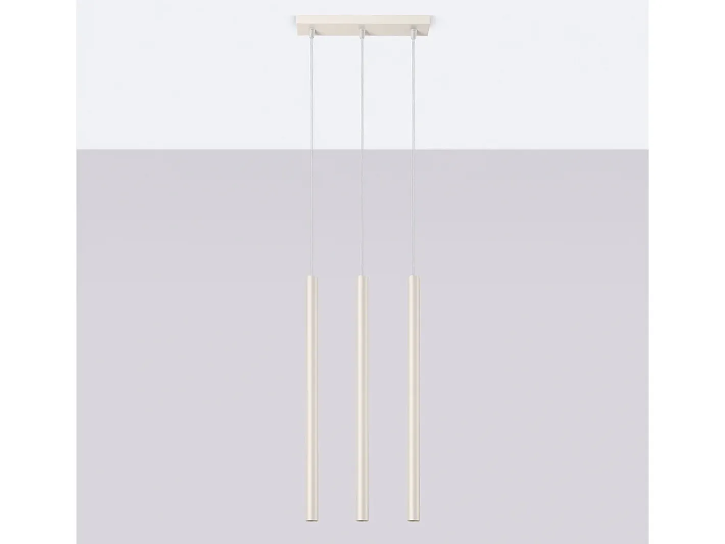 Hot Sollux Lighting Lámpara colgante Brill moderno de acero - 3 fuentes luminosas 3000K - L.30 x A.94 cm - Beige