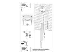Discount Sollux Lighting Lámpara colgante Brill moderno de acero - 3 fuentes luminosas 3000K - L.19,5 x A.104 cm - oliva Verde