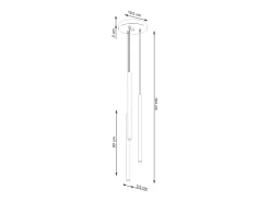 Sollux Lighting Lámpara Suspendida-Lámpara colgante Brill moderno de acero - 3 fuentes luminosas 4000K - L.19,5 x A.104 cm - oliva Verde