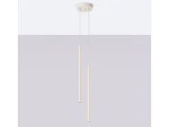 Online Sollux Lighting Lámpara colgante Brill moderno de acero - 2 fuentes luminosas 3000K - L.15 x A.104 cm - Beige