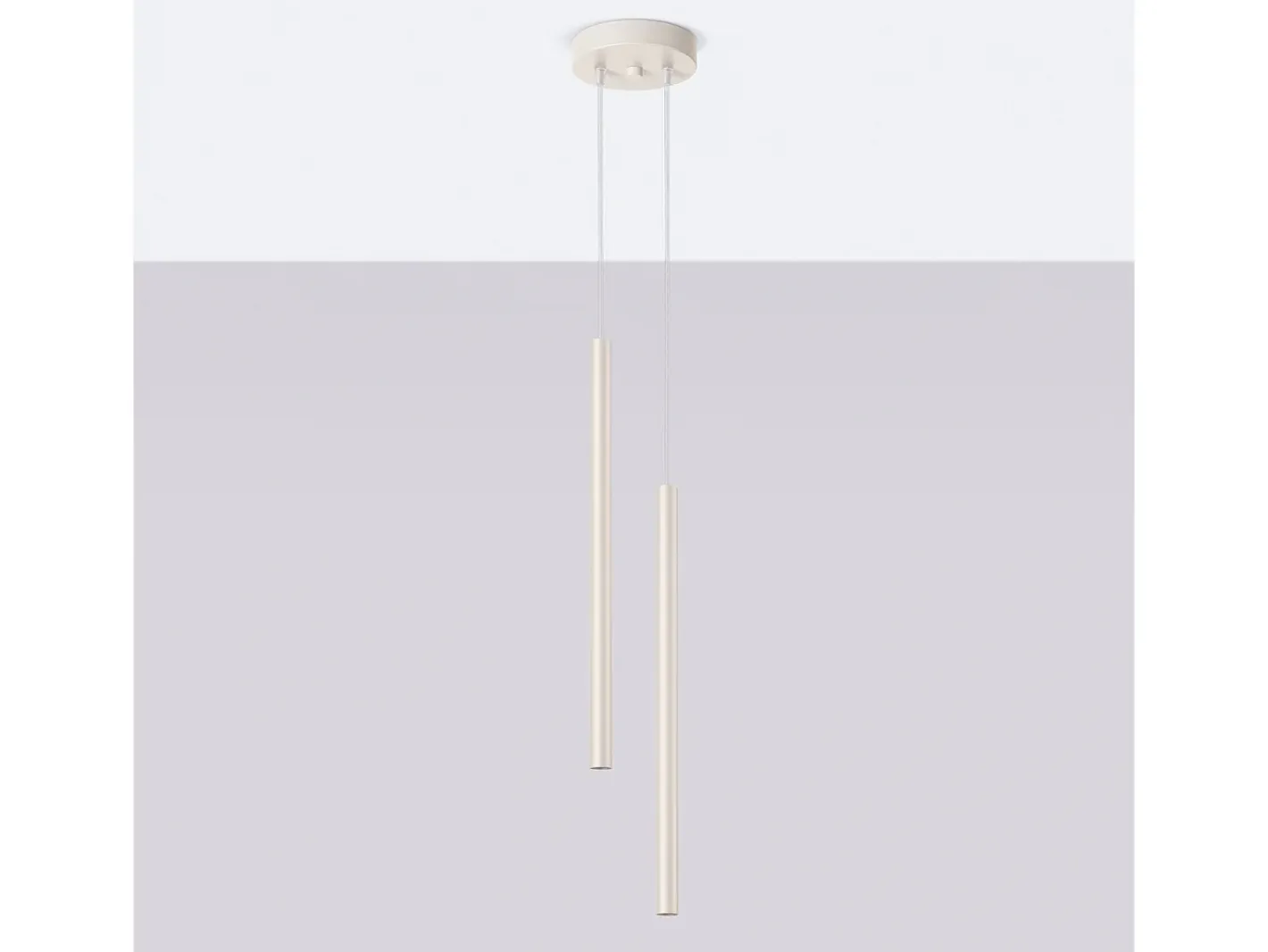Online Sollux Lighting Lámpara colgante Brill moderno de acero - 2 fuentes luminosas 3000K - L.15 x A.104 cm - Beige