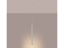 Sollux Lighting Lámpara Suspendida-Lámpara colgante Brill moderno de acero - 1 fuentes luminosas 4000K - L.8 x A.114 cm - Beige
