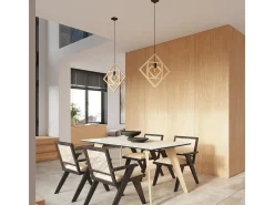 Sollux Lighting Lámpara Colgante Caro Moderno De Madera - 1 Fuentes Luminosas - L.50 X A.145 Cm - Madera Natural/ Negro Discount