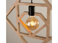 Sollux Lighting Lámpara Colgante Caro Moderno De Madera - 1 Fuentes Luminosas - L.50 X A.145 Cm - Madera Natural/ Negro Discount