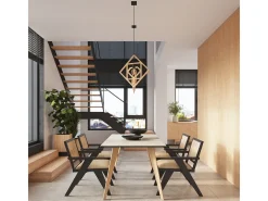 Sollux Lighting Lámpara Colgante Caro Moderno De Madera - 1 Fuentes Luminosas - L.50 X A.145 Cm - Madera Natural/ Negro Discount