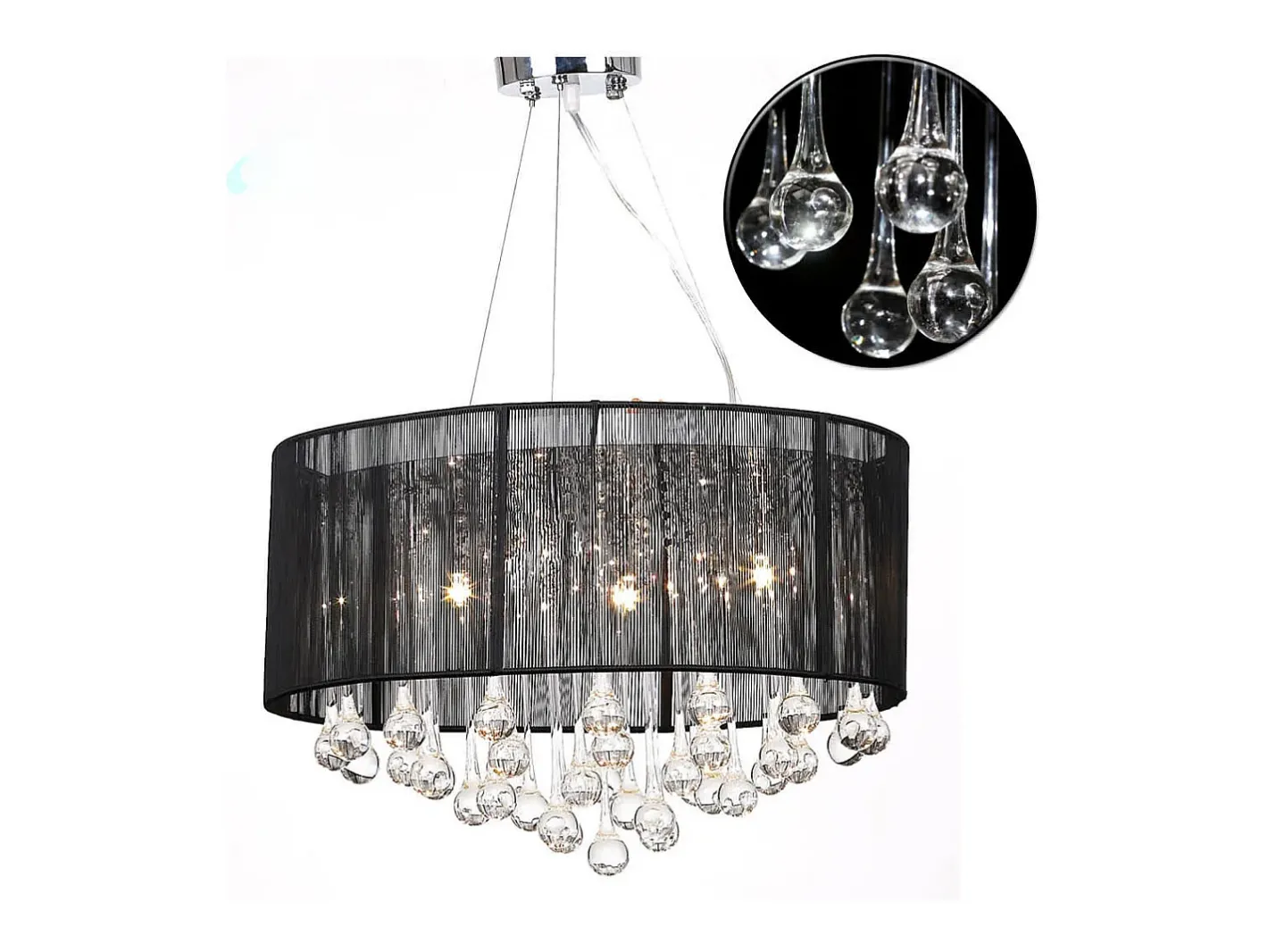 Lámpara colgante con 85 cristales s ES920643 Negro Discount