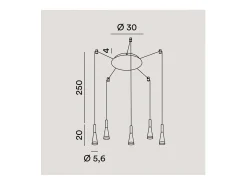 Outlet Lámpara colgante CONE mate 5x7W 3000K Perenz Blanco