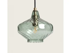 Ledkia Lámpara Suspendida-Lámpara Colgante Cristal Blas Verde Oliva Multicolor