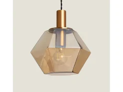 Ledkia Lámpara Colgante Cristal Diamound Ámbar Multicolor New