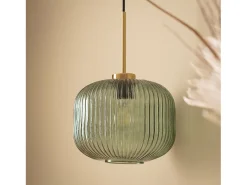 Ledkia Lámpara Suspendida-Lámpara Colgante Cristal Edwin Verde Multicolor