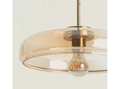 Clearance Ledkia Lámpara Colgante Cristal Hipo Ámbar Multicolor