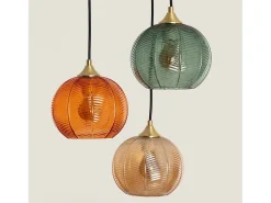 Discount Ledkia Lámpara Colgante Cristal Tri Klimt Multicolor