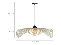 Hot Rendez-Vous Déco Lámpara colgante D75 cm en bambú - Jipi Negro