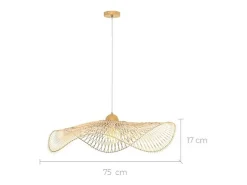 Online Rendez-Vous Déco Lámpara colgante D75 cm en bambú - Jipi Blanco