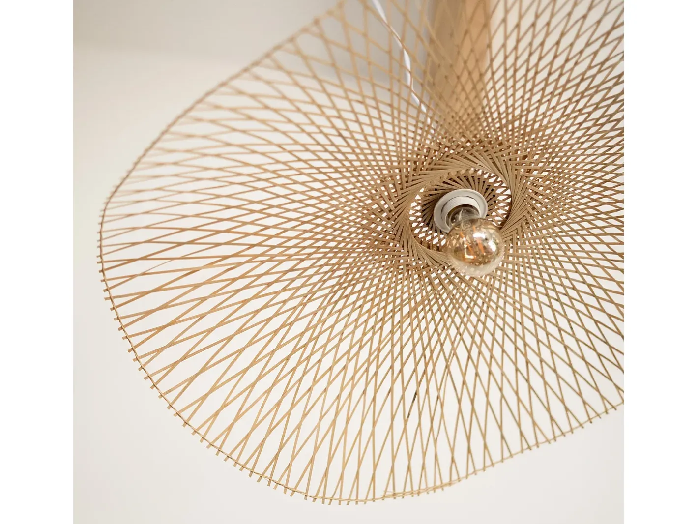Online Rendez-Vous Déco Lámpara colgante D75 cm en bambú - Jipi Blanco
