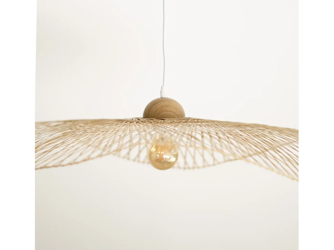 Online Rendez-Vous Déco Lámpara colgante D75 cm en bambú - Jipi Blanco