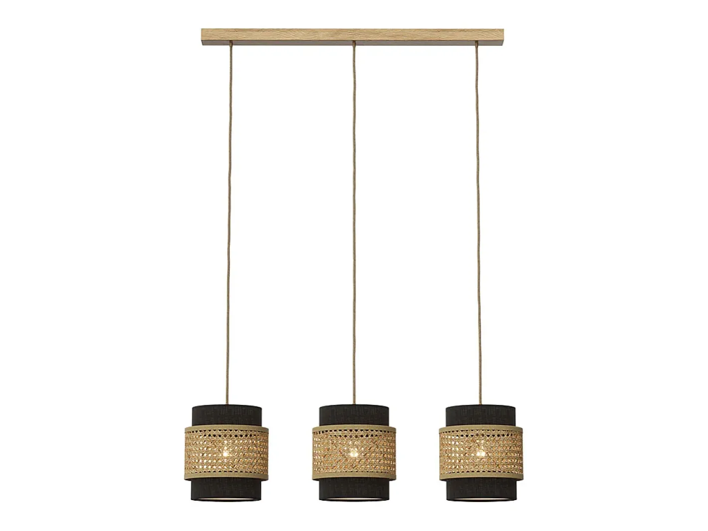 Vicco Lámpara colgante de 3 piezas 70x70x120 morten Negro Best