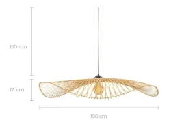 Rendez-Vous Déco Lámpara Suspendida-Lámpara colgante de bambú de D100 cm - Jipi Negro